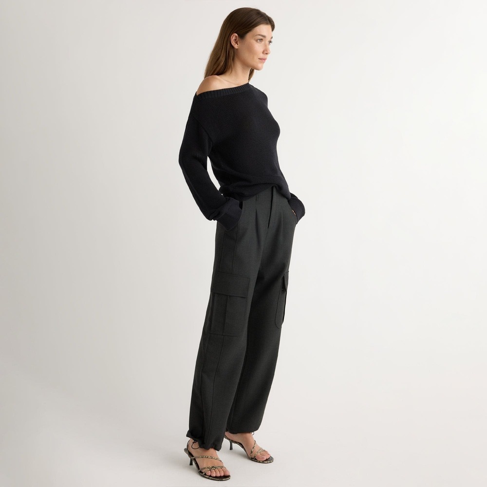 Modern Citizen Lynda Tailored Utility Pant Size SHeather Charcoal with Cargo Poc